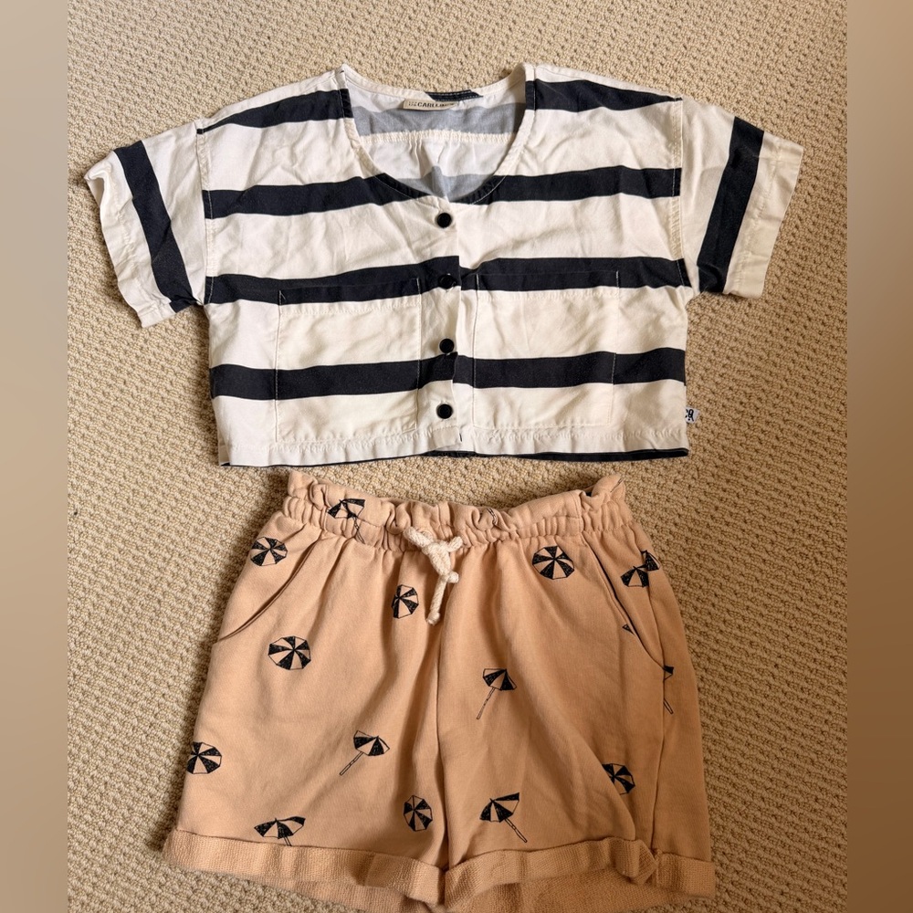 Carlijnq top, Sproet & Sprout shorts (expensive European) JCrew  Mini Boden